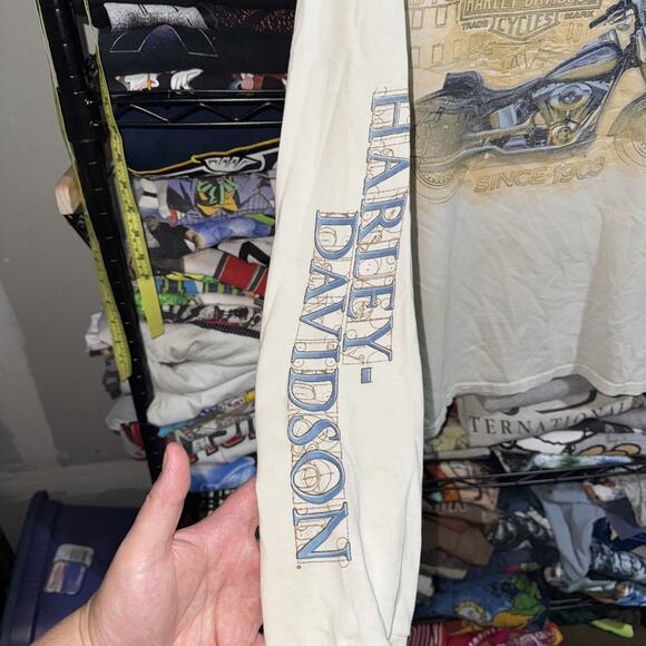 Y2K 2010 Harley Davidson Washington State Wolf Distressed Longsleeve Shirt Large - Picture 3 of 11